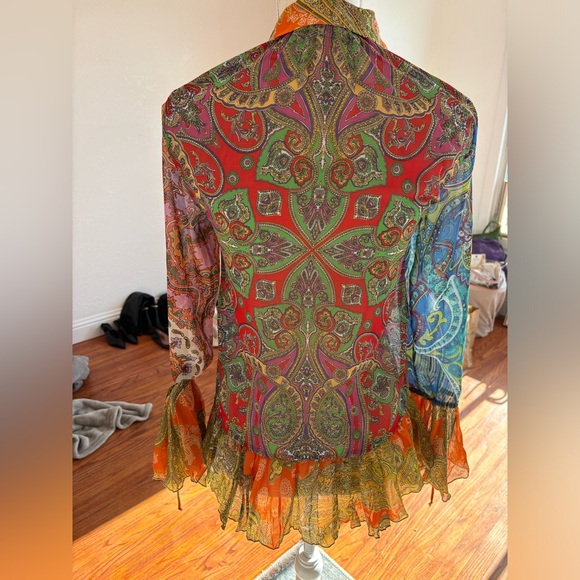 ZARA PAISLEY PRINT BLOUSE - Picture 6 of 8